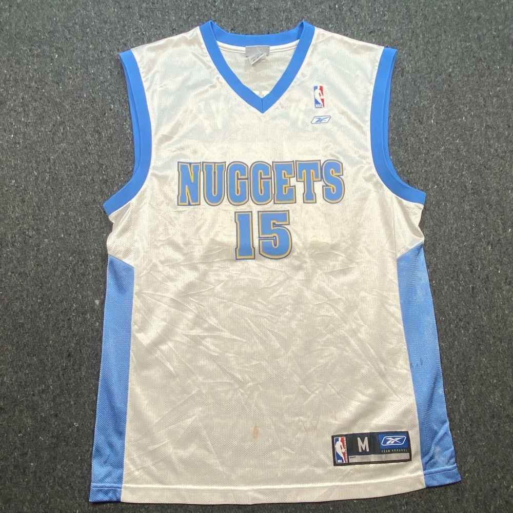 Reebok Vintage Denver Nuggets Mens M Carmelo‎ Anthony 15 NBA Jersey White